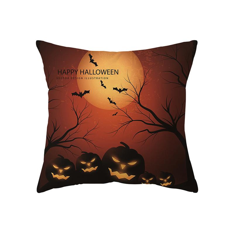 Devil Pumpkin Throw Pillow Cover Halloween Theme Throw Pillow Cover Sofa Chair Bed Cushion Cover Home Decor