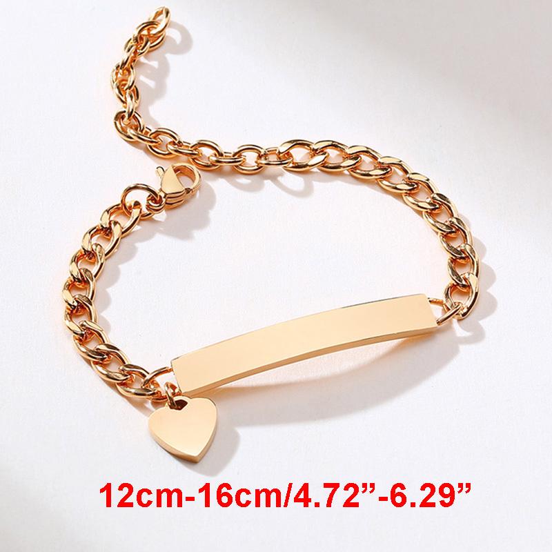 Individuell gravierte Armbänder für kleine Mädchen, personalisierter anti-allergischer Edelstahl-Balken Schmuck für Mädchen und Jungen
