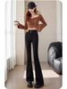 Damen Schwarze High Waist Micro Flare Denim Hose - Schlankmachende Birnenform-Passform für Frühling & Herbst 2025.