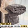 Solid Color Fluffy Blankets Thickened Wide Striped Blanket Soft Warm Sofa Bed Sheet Cover Chunky Nap Blanket Home Bedroom Decor