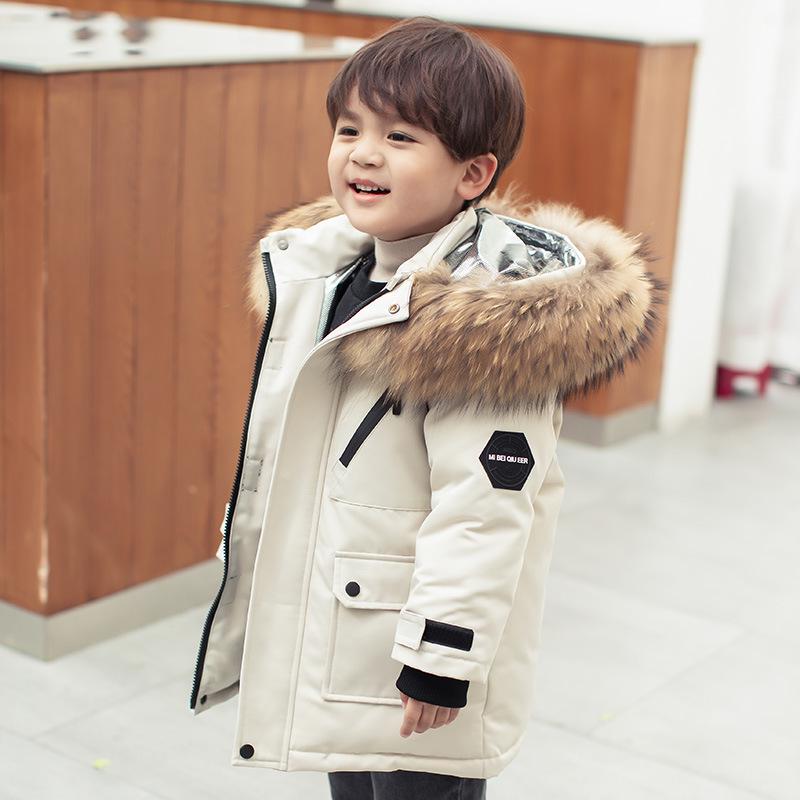 Boys' 2023 Mid-Length Winter Jacket: Thickened Cold-Weather Wear for Small and Medium Children