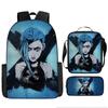 Battle of the Twin Cities Arcane Children's School Bag Pencil Case Backpack Elementary School Cartoon Backpack Three-piece Set