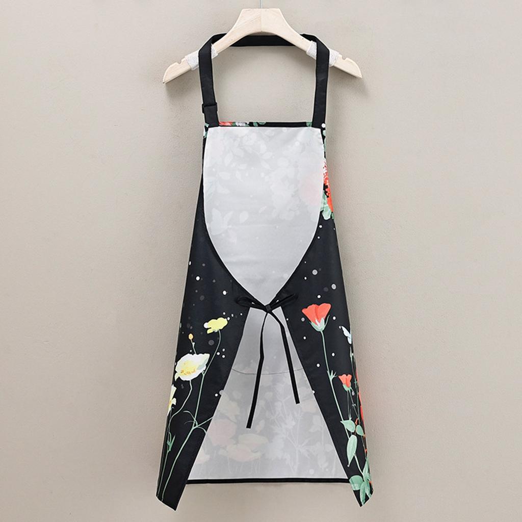 Household Waterproof And Oil-Proof Kitchen Apron Cooking Baking Work Clothes Drawing Aprons Art Smock For Women 1PC