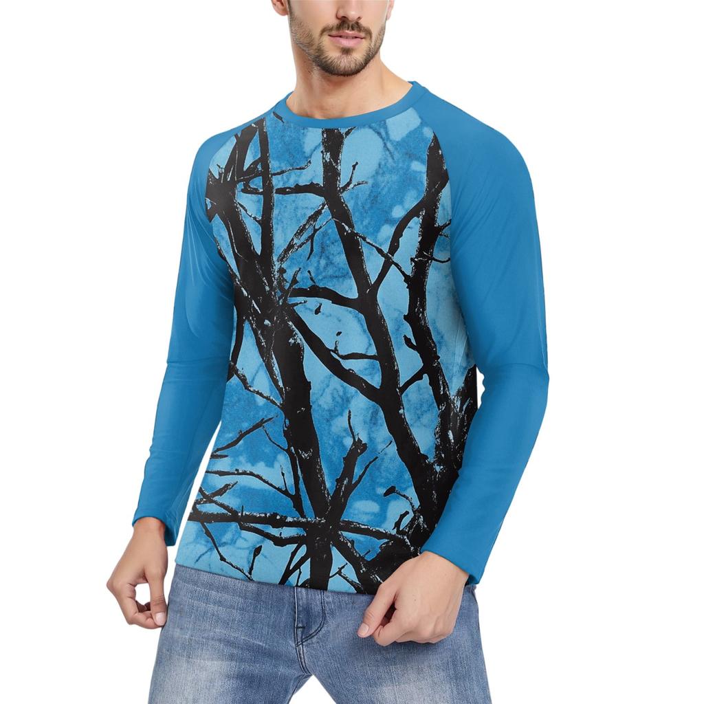 Herrenmode Bedrucktes Raglan Langarm Sportoberteil