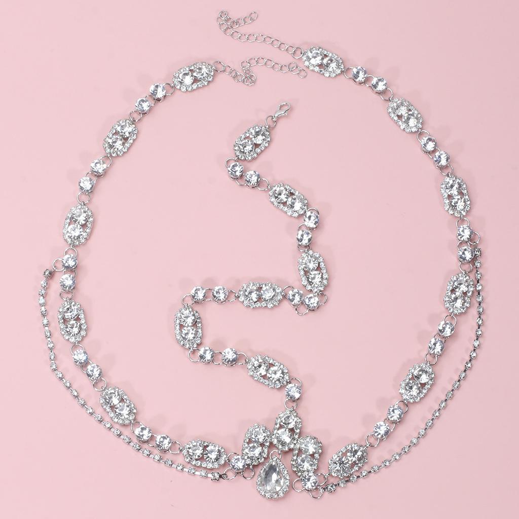 Stylish Exquisite High-end Multi-layer Rhinestone Hair Chain Ins Bridal Wedding Fringed Headgear Hair Accessories