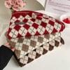 Christmas Cute Plaid Scarf Women's Winter New Versatile Diamond Imitation Cashmere Shawl Thickened Couple Scarf