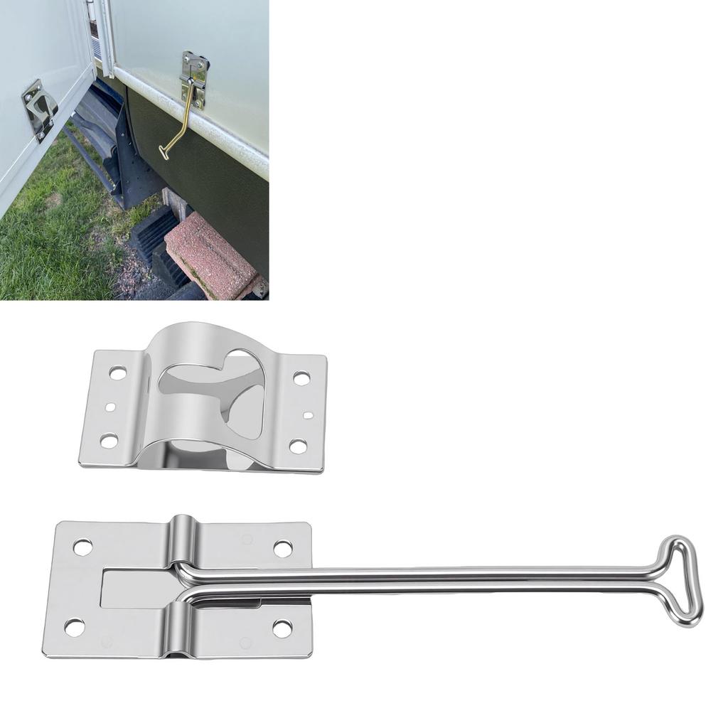 RV Door Holder Stainless Steel T Trailer Door Holder Catch for Trailers Camping Vehicle Trucks