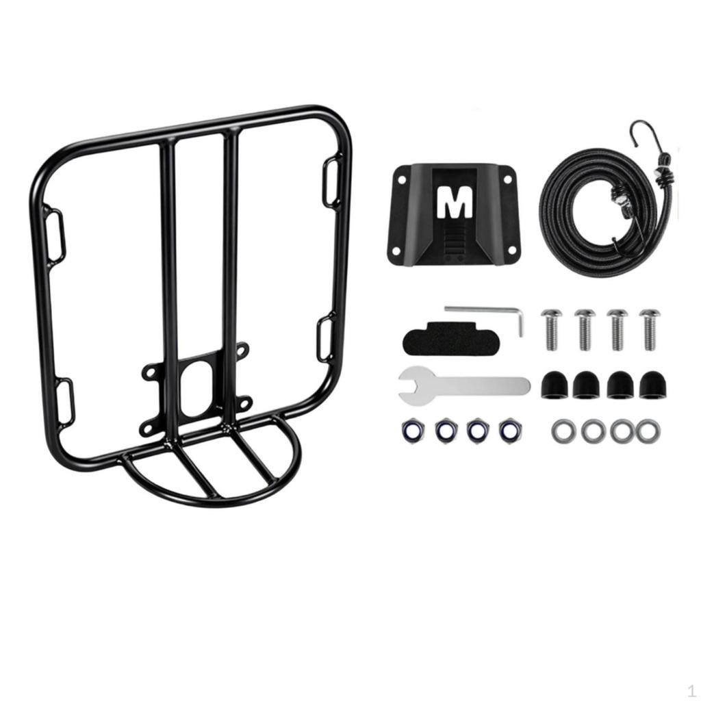 Front Bike Cargo Rack tube with Elastic Cord Rectangular for Commuters, Cyclists,
