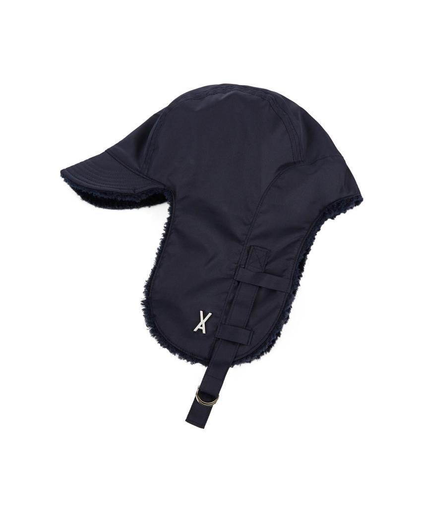 Bajal Studded Logo Oversized Trooper Hat Navy