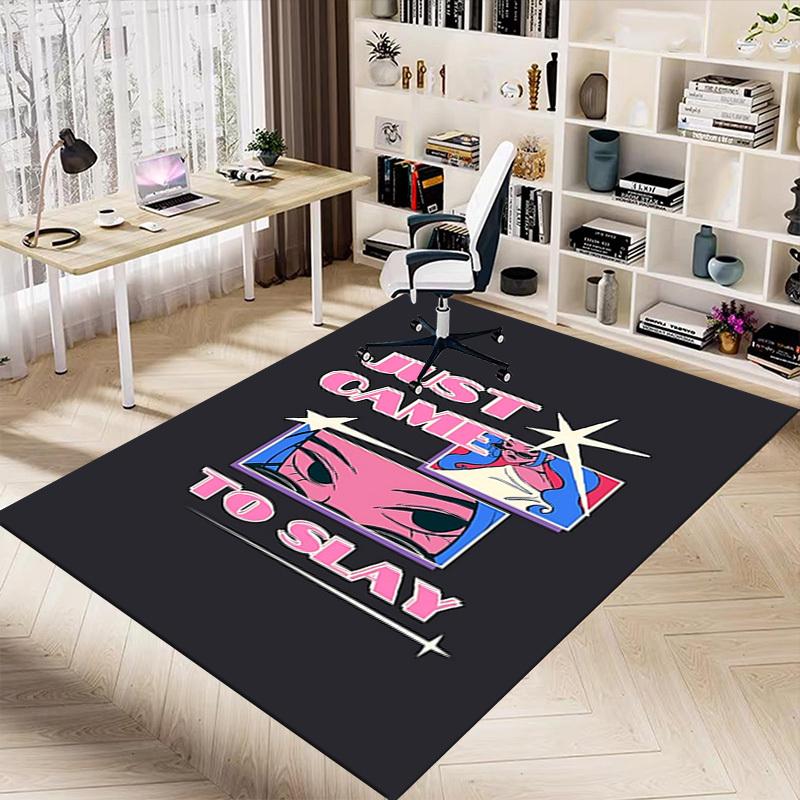 1 Stück JUST SLAY Home Office, Strapazierfähige Polyester-Fußmatte mit Einfach zu Reinigender Oberfläche, Bürodekoration, Urbaner Stil, Rutschfeste Rückseite
