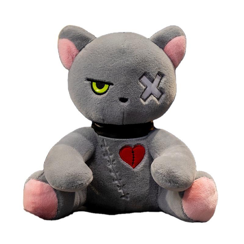 Gotischer Darkpunk Stil Dunkles Thema Stimmung Katze Plüschtier Weiches Kissen Cartoon Kätzchen Kuscheltier Halloween Geschenke