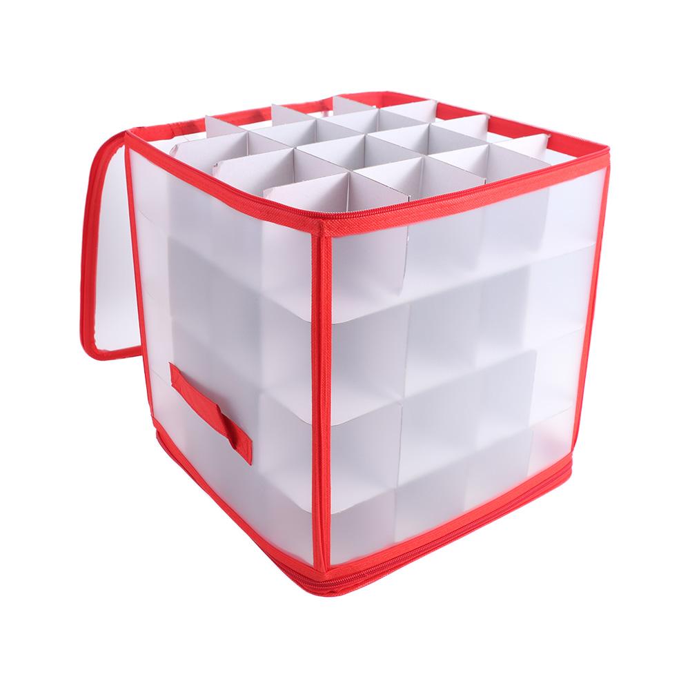 64-Grid Christmas Ball Storage Containers Translucent Xmas Ornament Storage Box  Holiday