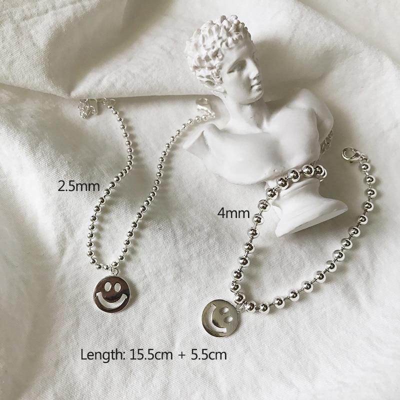 925 Sterling Silver Round Hollow Smiling Face Beads Bracelet For Women Handmade Bracelet Jewelry Gifts Wholesale S-B307