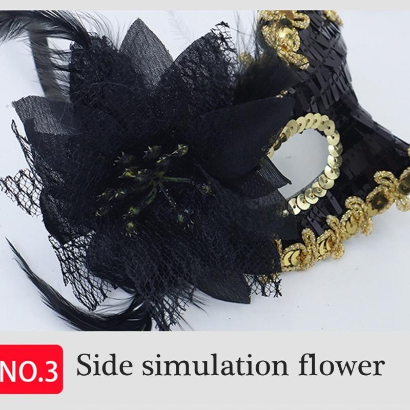 Maska Halloweenowa, Maska Wenecjańska Maskaradowa Kwiatowe Płatki Śniegu Maska na Oczy, Półtwarzowa Maska Maskaradowa na Bale Karnawałowe Imprezę Kostiumową