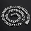 Trendige Cuban Link Kette & Armband aus Edelstahl mit glattem Verschluss