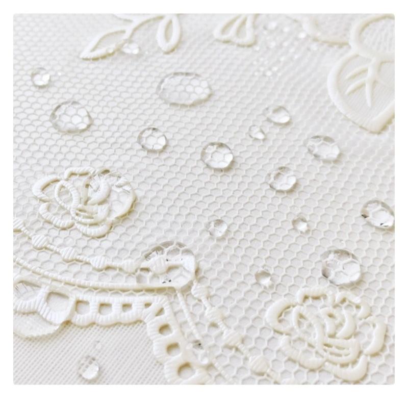 White Patterned Tablecloth Rectangular Waterproof Table Cloths Suitable for Wedding Birthday Party Table Adorn Anti Scald Easy To Maintain Table Mats