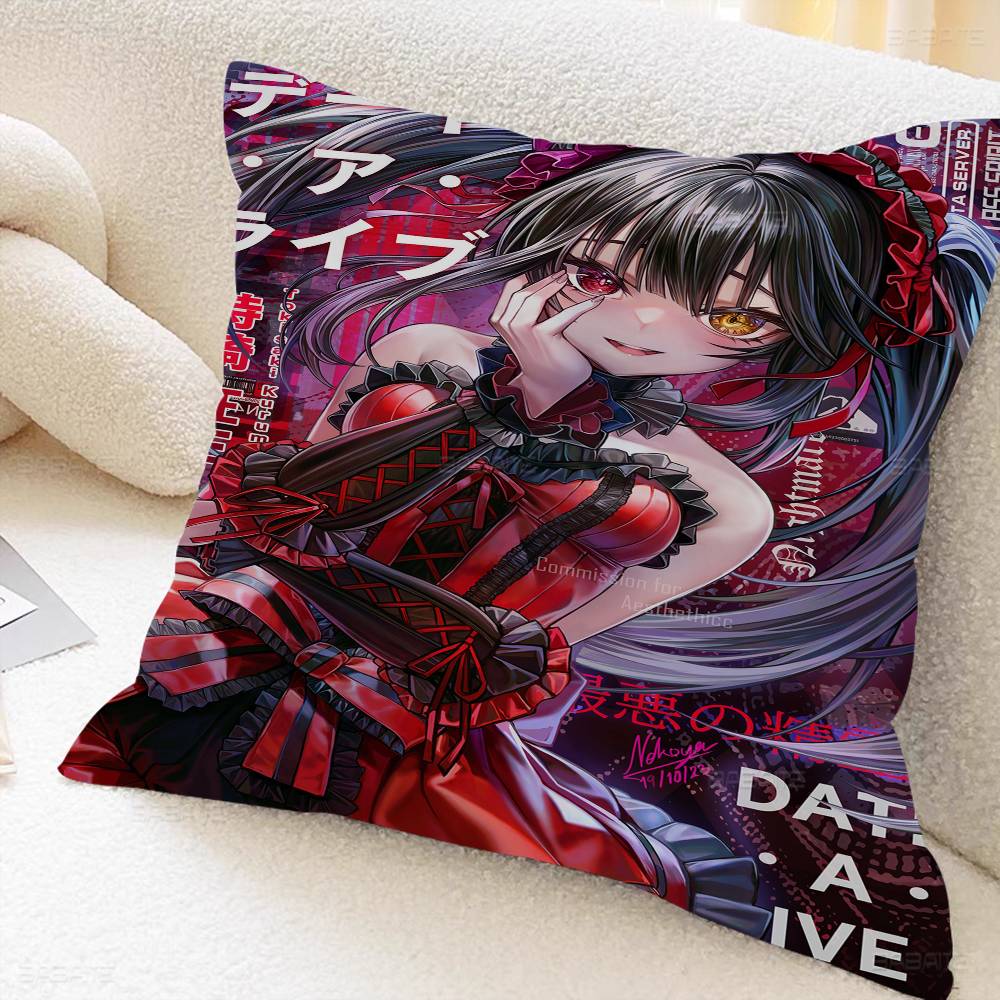 Tokisaki Kurumi Anime Pillow Gifts Home Office Furnishings Bedroom Sofa Car Cushion Cover case 45x45cm