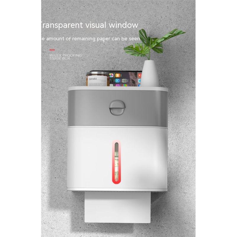 Toilet Tissue Box Toilet Paper Rack Toilet Wall-Mounted Creative Punch-Free Waterproof Toilet Paper Tissue Roll Box