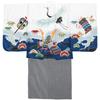 Shichigosan Boy 5 Years Old Kimono and Hakama Set Striped Hakama String Length Crane Kabuto White Navy Striped [KYOETSU] [Kyoetsu] (Hakama 60cm, -