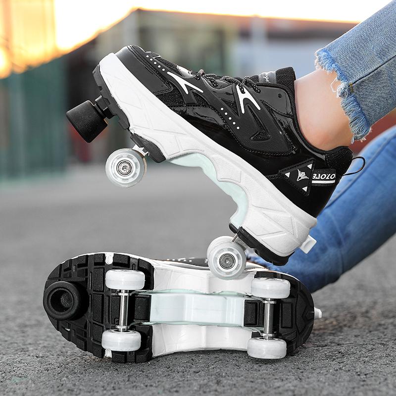 Adult Four-wheel Deformed Walking Shoes Men's and Women's Roller Skates Children's Skates Boys' and Girls' Two-wheel Sports Shoes