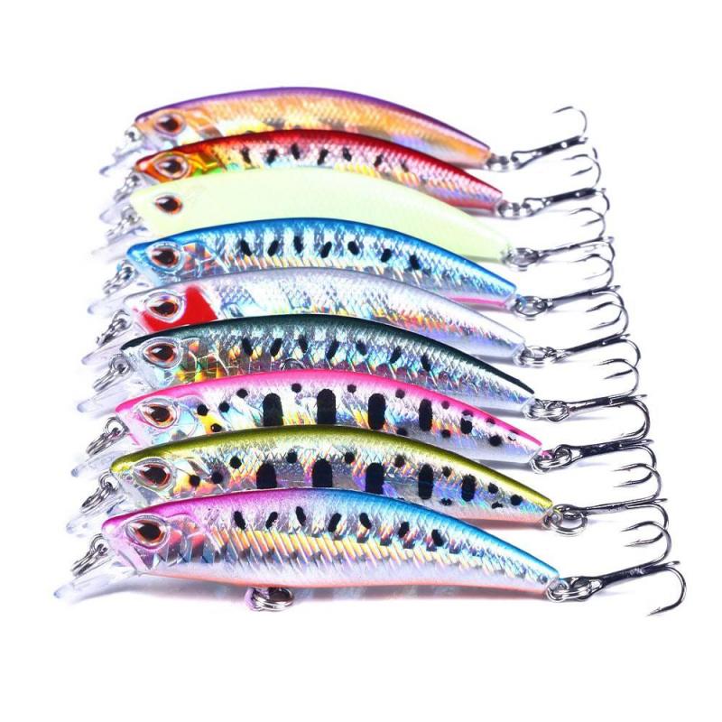 New Submerged Long Casting Minnow Lure6.8CM6.5G10High Carbon Steel Hook Lure Set for Bass and Perch Fishing