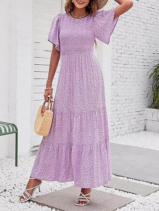 

Plus Size Bohemian Beach Dress - Women s Short Sleeve Round Neck Summer Style (2026) Triple Extra Large