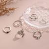 Bohemian 6-Piece Set With Diamond Leaf Ring Open Jewelry Combination