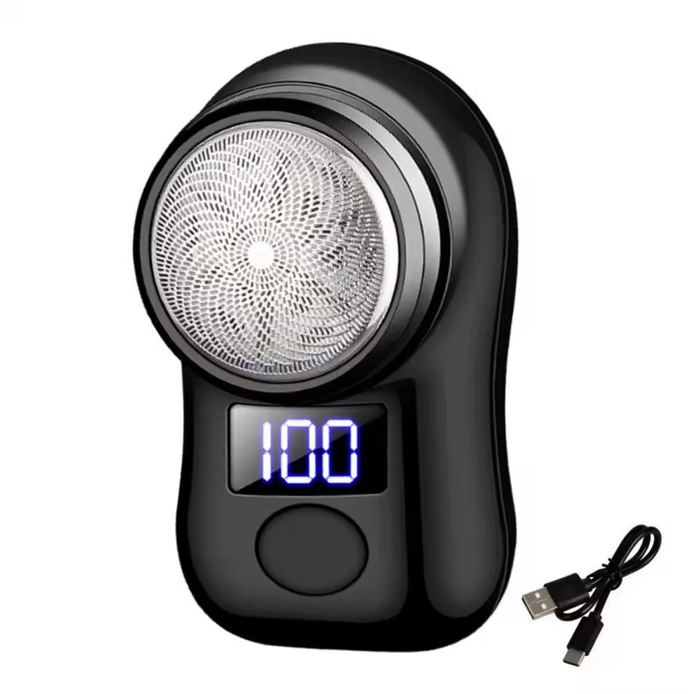 

Электробритва 1PCSLED дисплей USB зарядка мини дорожная мужская роторная бритва беспроводной триммер для бороды инструмент для удаления black