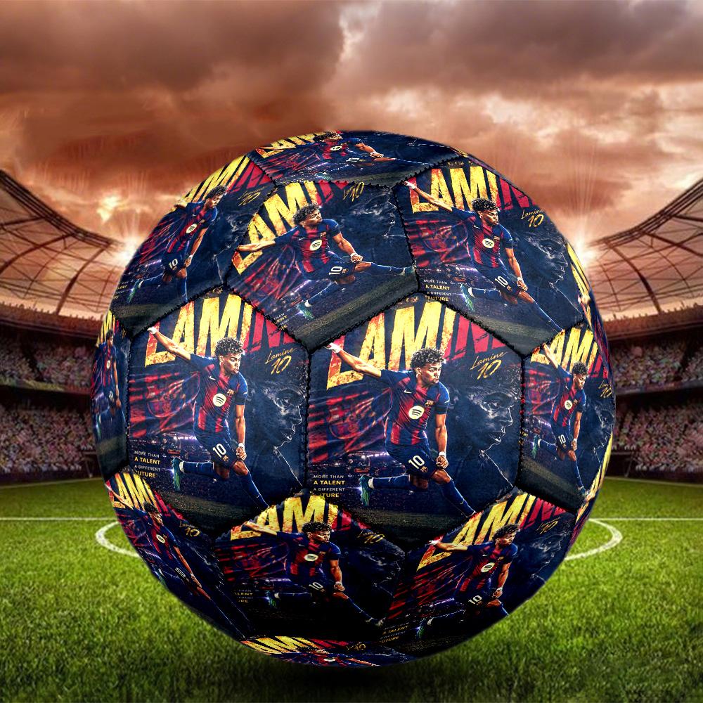 Lamine Yamal 19 Barcelona Goalkeeper Celebration Size 5 Soccer Ball Machine Sewn Indoor/Outdoor Training and Matches Soccer Accessory Perfect Gift for