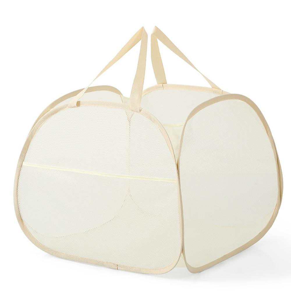 Portable Collapsible Dirty Clothes Hamper Large Capacity Ventilated Dirty Clothes Bin Mesh Foldable Laundry Hamper Storage