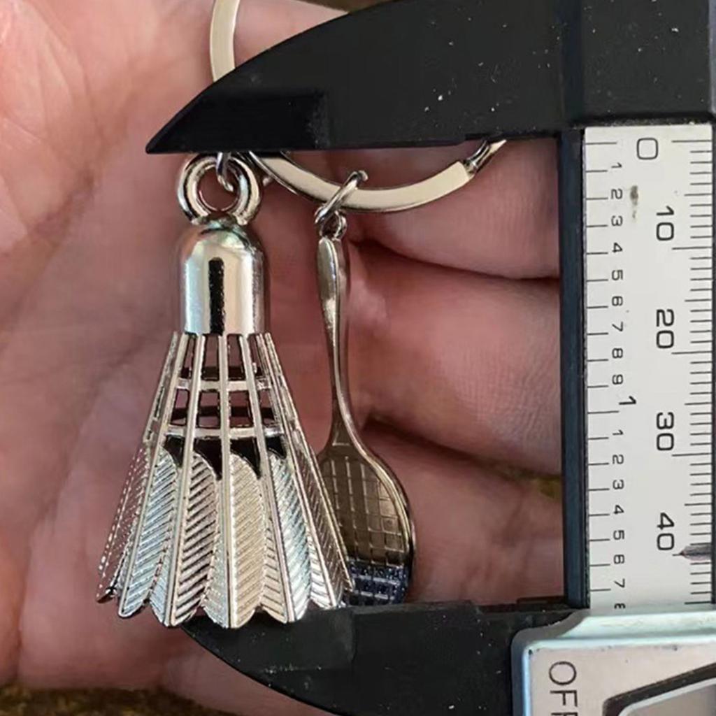 6 Pcs Badminton Keychain Shuttlecock Keying Pendant Car Key Chain Badminton Racket Hanging Ornaments Bag Decorations