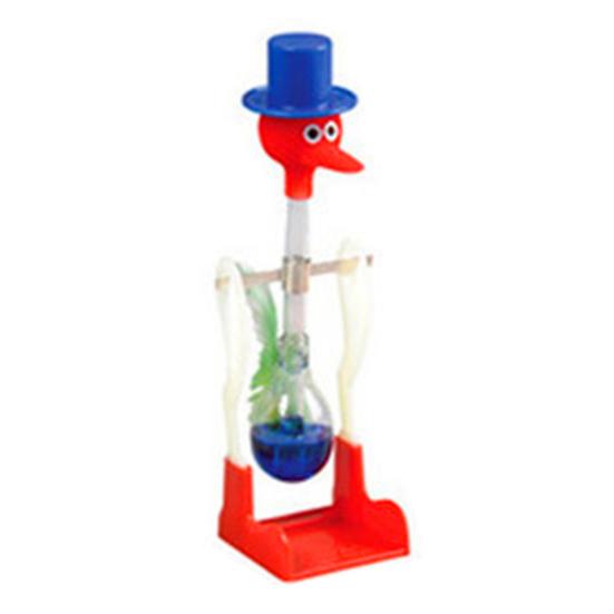 Drinking Water Bird Toy Physics Science Learning Perpetually Motion Bobbing Bird Educational Prank Toy Home Office Desktop синий