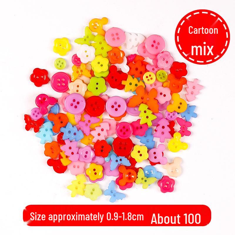 Kindergarten Creative DIY Colorful Resin Button Kit for Kids