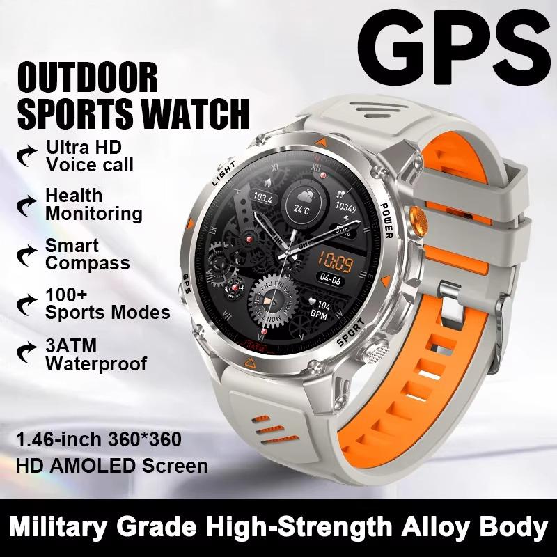 2026 T-Rex 3 Ultra Reloj Inteligente GPS 30ATM Impermeable Brújula GNSS de Doble Banda Grado Militar Cristal de Zafiro Llamada Batería Larga Reloj Inteligente para Hombre de Exterior
