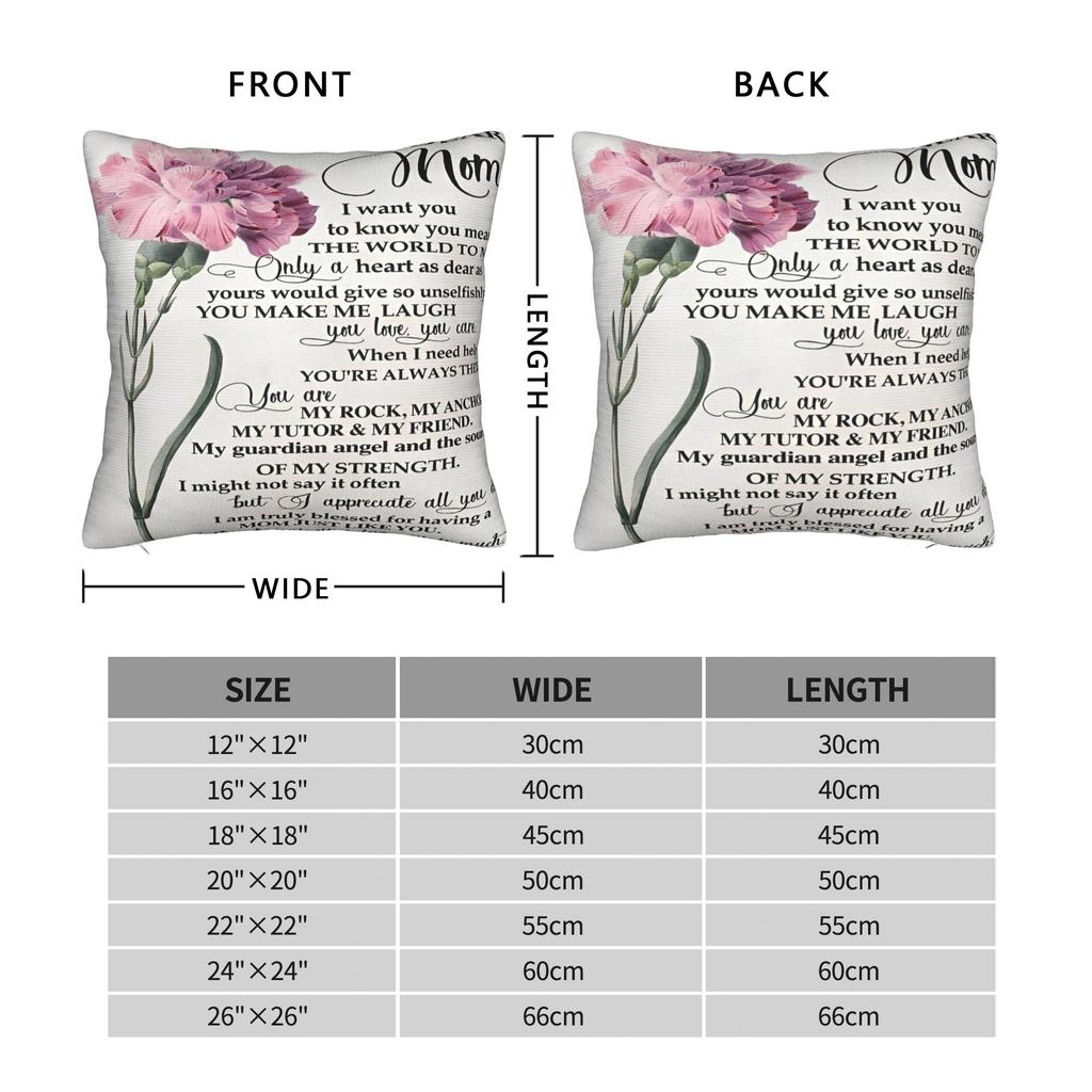 Mother's Day Square Pillow Covers Polyester Seat Anniversary Mom Birthday Cushion Cover Cool Decorative Throw Pillow Case 40*40