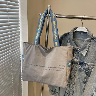 Letter Print Tote Bag Women's Large Capacity Class Shoulder Bag
