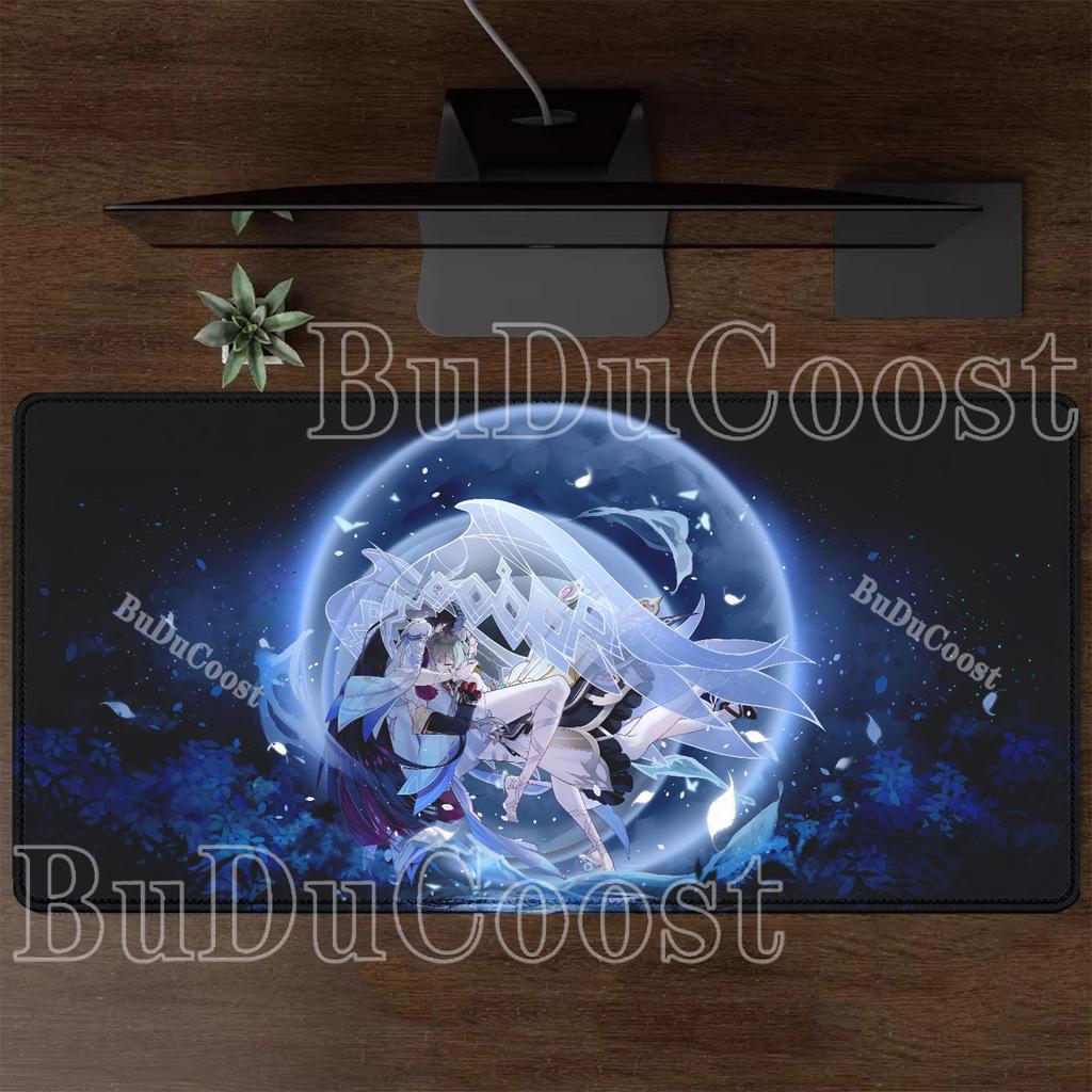 Gaming Sandrone Capitano Genshin Impact Mouse Pad Anime Kawaii Girl Non-slip Desk Mat Rubber Office Keyboard Overlock XXL Carpet