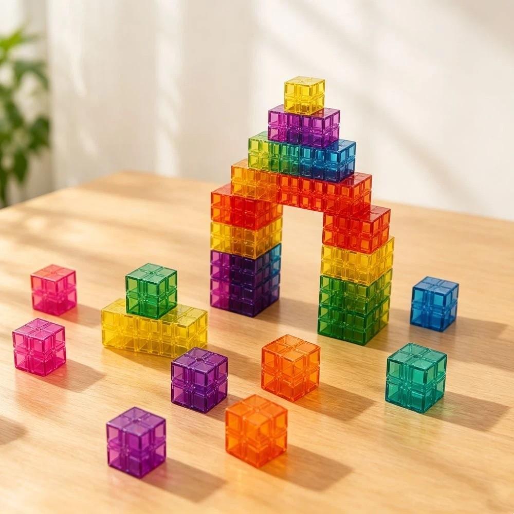 Transparent Magnetic Cubes Construction Toy Geometric Children's Educational Toy Children