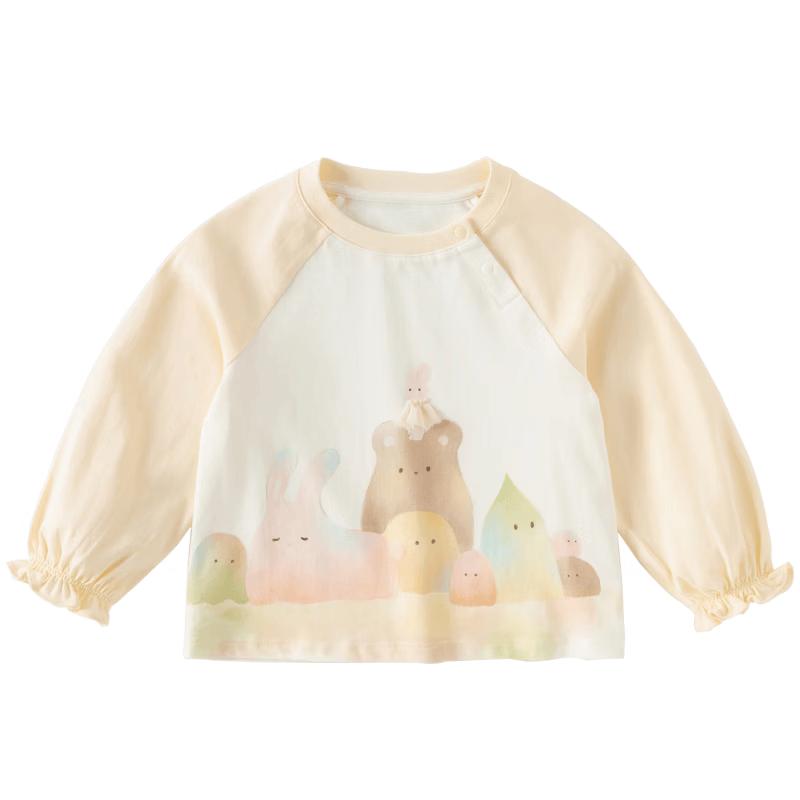 Dave & Bella Girls' Cartoon Long-Sleeve Cotton T-Shirt