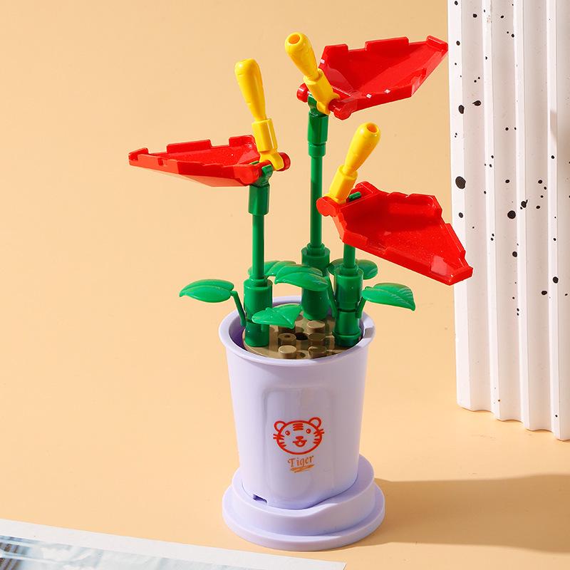 Klocki do budowania róży bonsai kompatybilne z LEGO dla dzieci - Ozdoba dekoracyjna i prezent