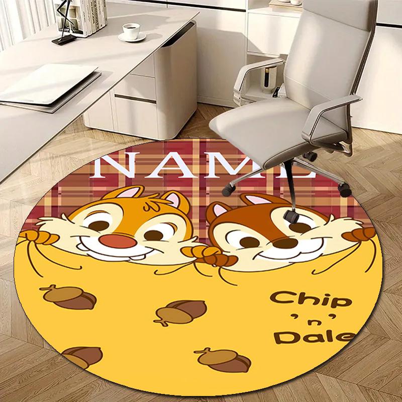 Personalized C-Chip 'n' Dale Round Chair Office Rug - Perfect for Mat, Office Chair & More - Ideal Gift for Birthdays and Holidays