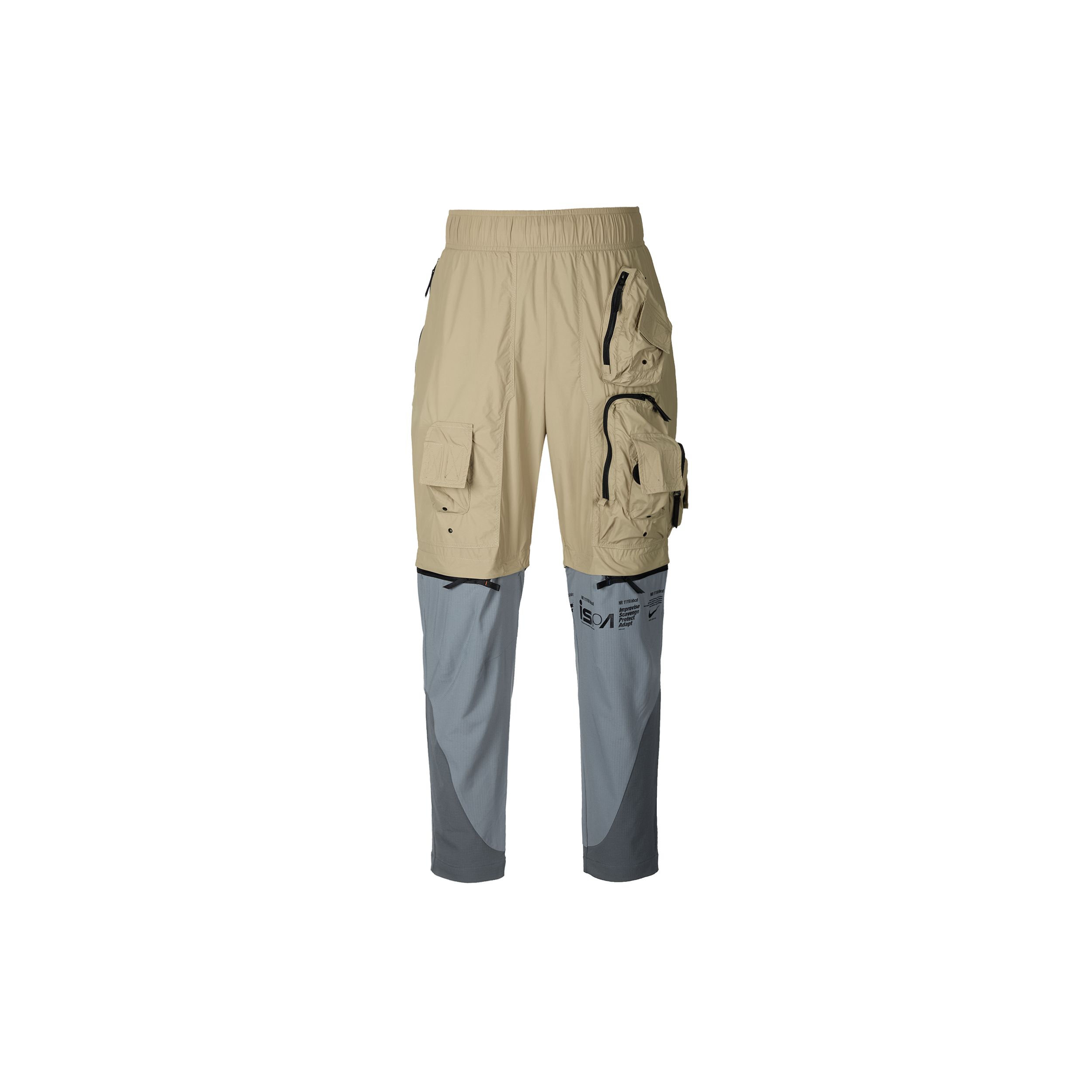 Nike Men's Ispa Series Large Pocket Zip-Off Joggers Bottoms Khaki Dd3796-247 Cm