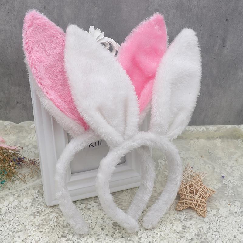 Plush Bunny Ears Headband for Easter & Halloween - Kids & Adults Party Costume.