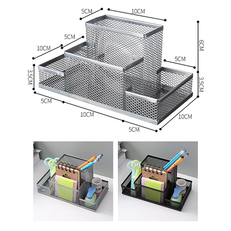 Multifunctional Pen Holder Creative Metal Iron Art Storage Pen Holder Student Stationery Desktop Office Storage Box