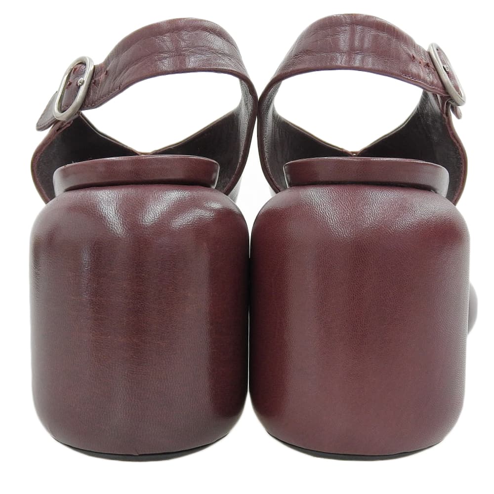 Jil Sander Women's Leather Sandals, Bordeaux, Size 37, JS38037A, 22Stainless Steel Shoes 37 BordeauxUsed