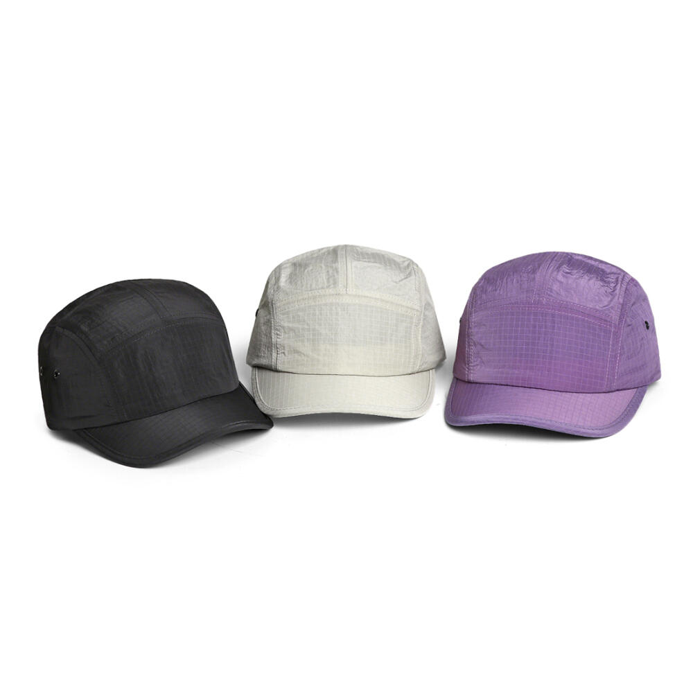 Korean 5 Panel Short Brim Baseball Cap, Nylon Mesh Solid Hat for Men Women Outdoor Running Casual Headwear