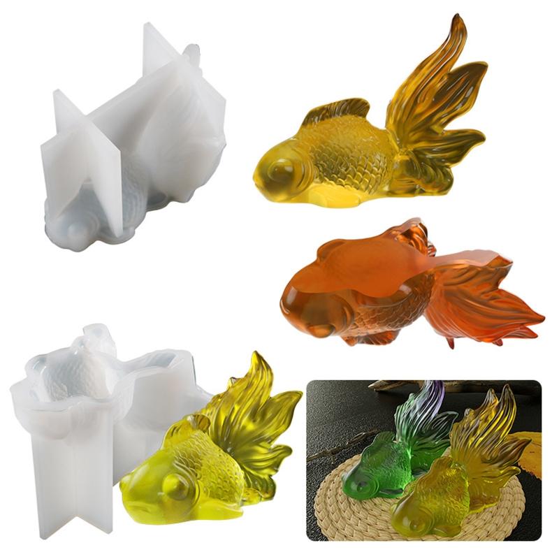 Large Goldfish Ornament Crafts Silicone Mold Epoxy Jewelry Mold Resin Casting Pendant Mold Suitable for Diy Crafts