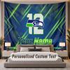 Custom Name Text Tapestry Seattle Seahawks Personalized Polyester Wall Tapestry For Bedroom And Room