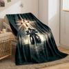 Crusader Knight Cross Blanket  Printed Blanket for Living Room Bed Couch Lunch Break Soft Cozy Blanket for Friend's Festival Gift