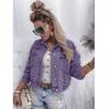 Plus Size European Studded Denim Jacket for Women